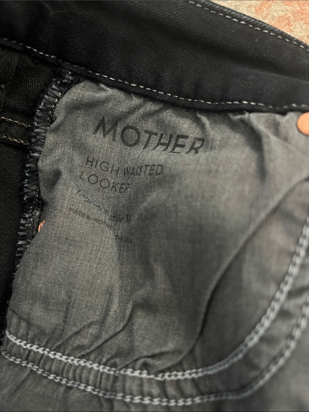 MOTHER High Waisted Looker Dark Blue Jeans - Picture 7 of 7